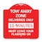 Signmission Tow Away Zone-Deliveries Only 15 Minutes Must Leave Your Flashers On, Red & White, RW-1818-22803 A-DES-RW-1818-22803 - alternate 1